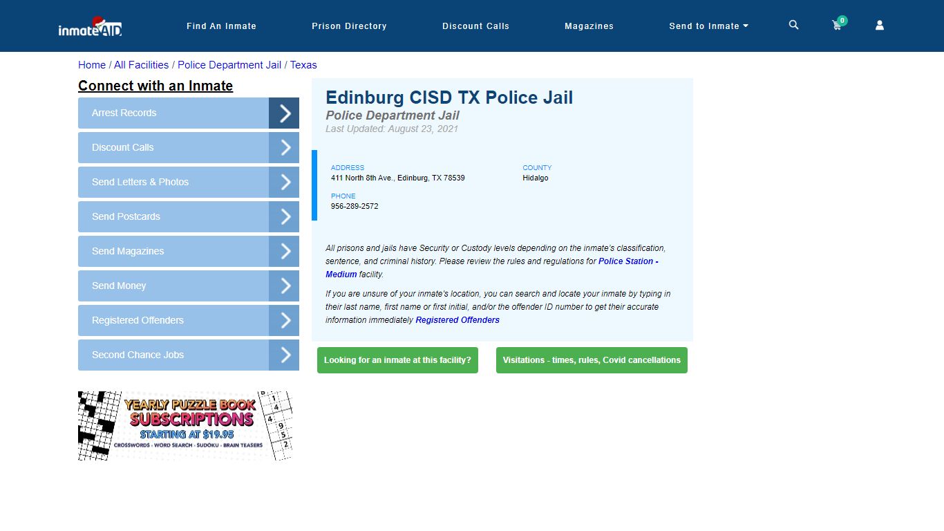 Edinburg CISD TX Police Jail & Inmate Search - Edinburg, TX