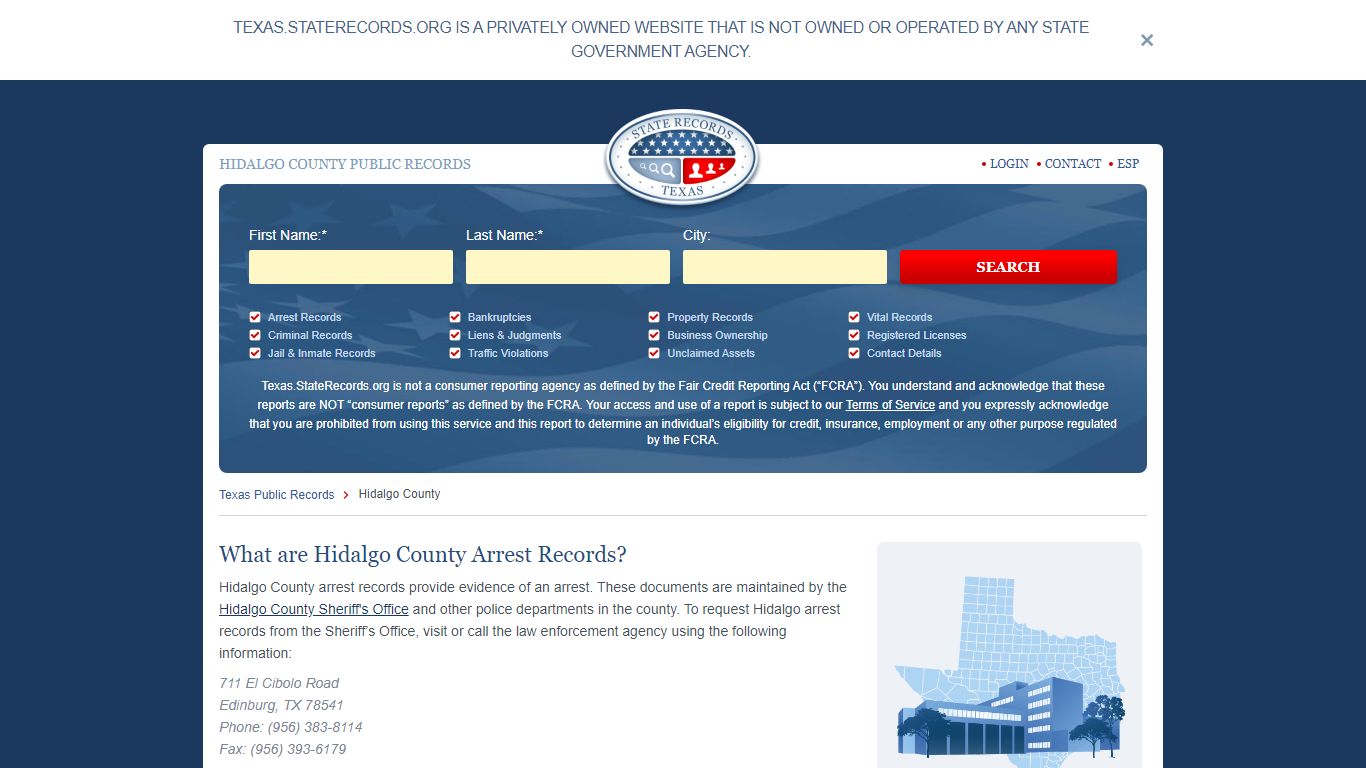 Hidalgo County Arrest, Court, and Public Records | StateRecords.org